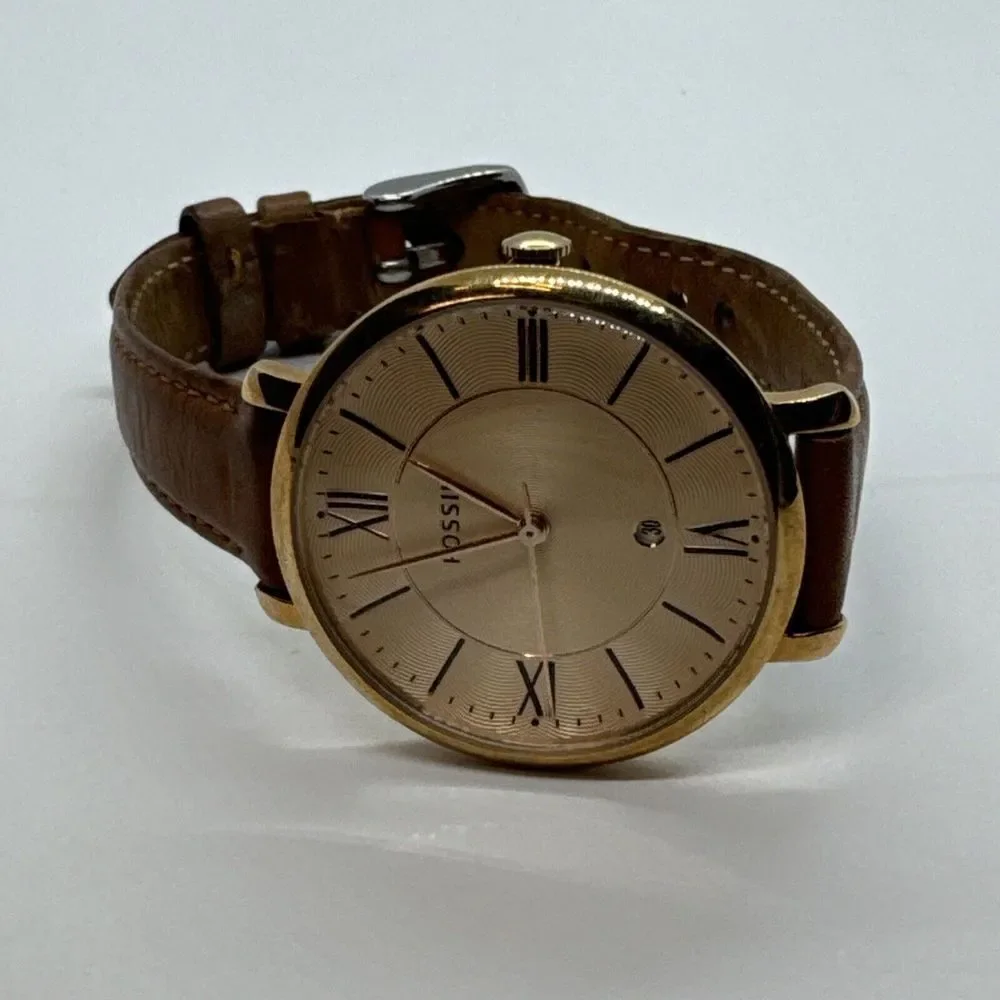 Fossil Jacqueline ES3435 Women's Brown Leather Strap Analog Dial Watch JNA303